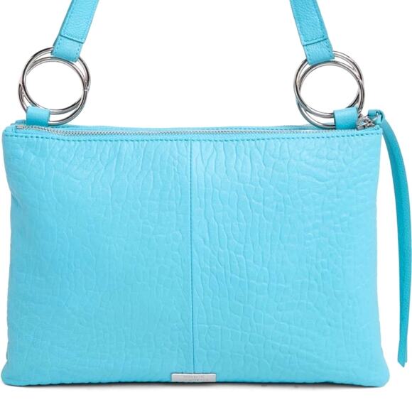 Vince Camuto Livy Leather Shoulder Bag - Pool Aqua - Picture 1 of 6